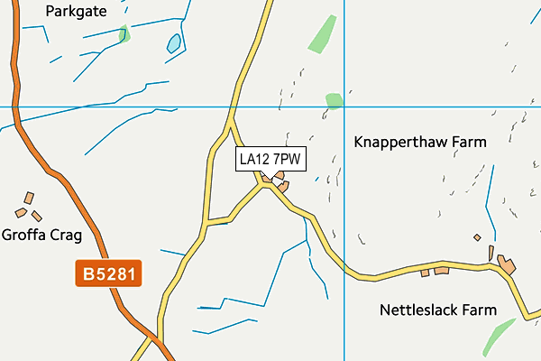 LA12 7PW map - OS VectorMap District (Ordnance Survey) LA12 7PW map - OS VectorMap District (Ordnance Survey)