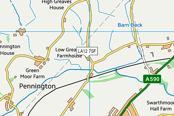 LA12 7SF map - OS VectorMap District (Ordnance Survey) LA12 7SF map - OS VectorMap District (Ordnance Survey)