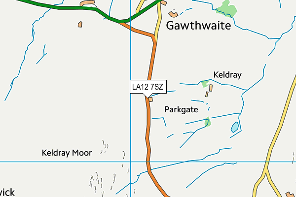 LA12 7SZ map - OS VectorMap District (Ordnance Survey)