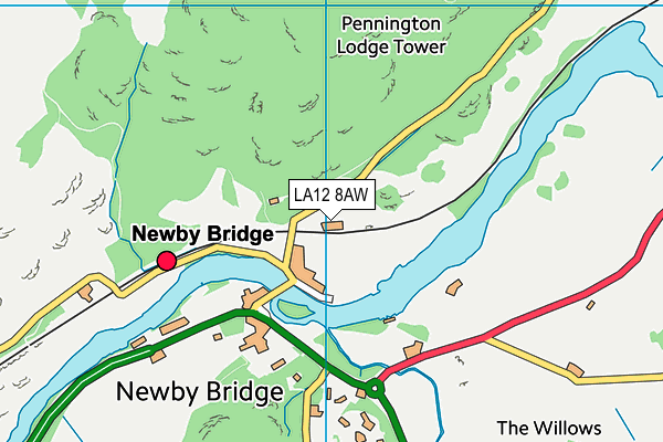 LA12 8AW map - OS VectorMap District (Ordnance Survey) LA12 8AW map - OS VectorMap District (Ordnance Survey)