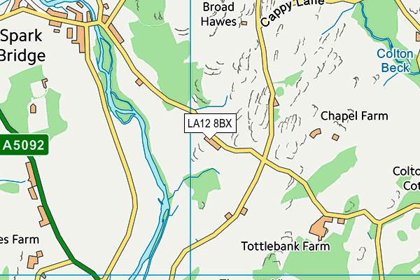LA12 8BX map - OS VectorMap District (Ordnance Survey) LA12 8BX map - OS VectorMap District (Ordnance Survey)