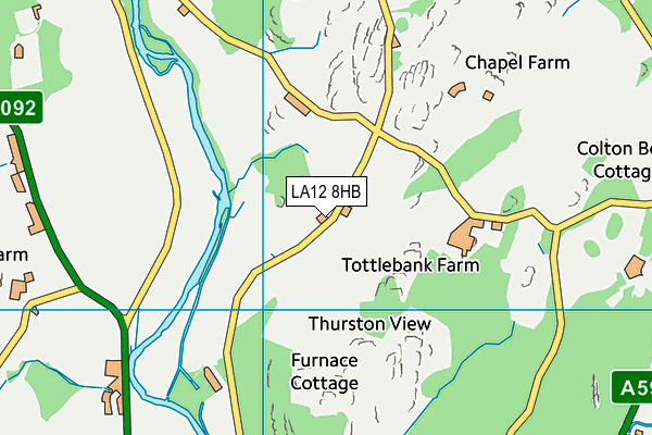 LA12 8HB map - OS VectorMap District (Ordnance Survey)