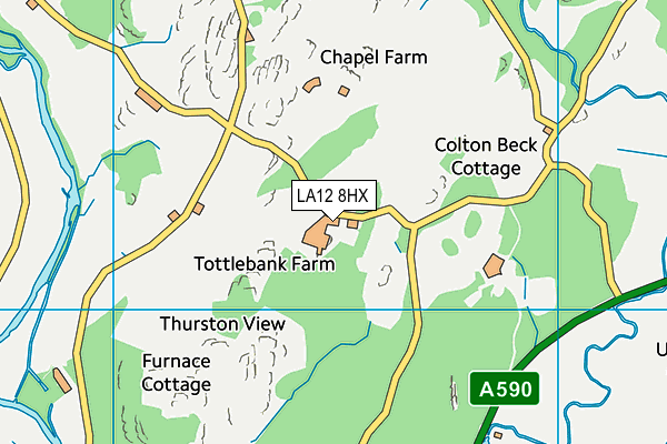 LA12 8HX map - OS VectorMap District (Ordnance Survey) LA12 8HX map - OS VectorMap District (Ordnance Survey)