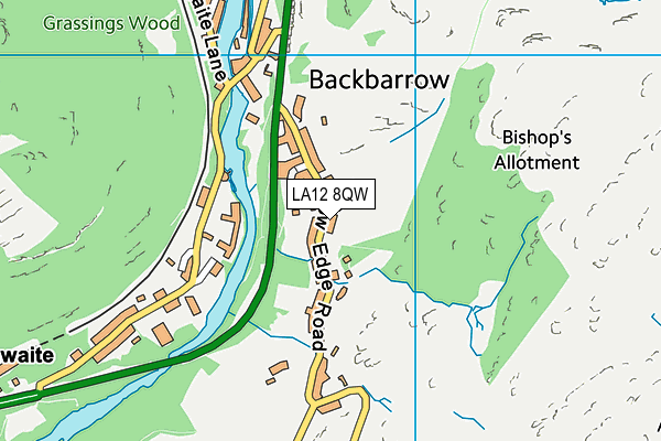 LA12 8QW map - OS VectorMap District (Ordnance Survey)