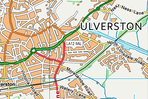 LA12 9AL map - OS VectorMap District (Ordnance Survey) LA12 9AL map - OS VectorMap District (Ordnance Survey)