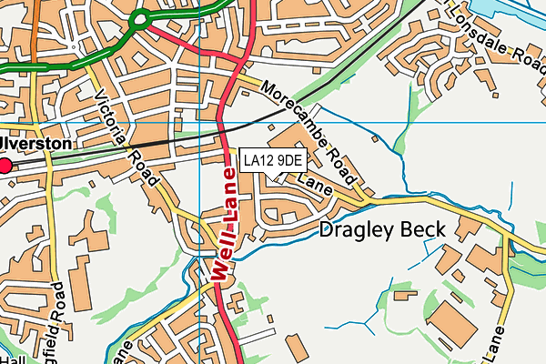 LA12 9DE map - OS VectorMap District (Ordnance Survey) LA12 9DE map - OS VectorMap District (Ordnance Survey)