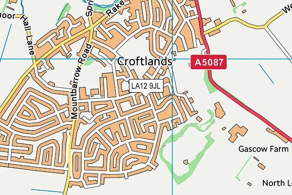 LA12 9JL map - OS VectorMap District (Ordnance Survey) LA12 9JL map - OS VectorMap District (Ordnance Survey)
