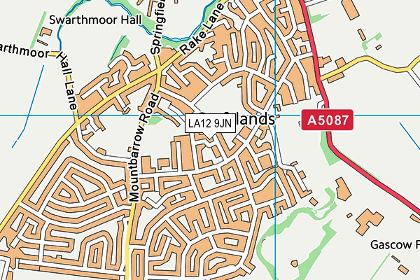 LA12 9JN map - OS VectorMap District (Ordnance Survey)