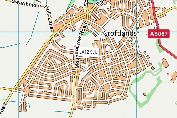 LA12 9JU map - OS VectorMap District (Ordnance Survey) LA12 9JU map - OS VectorMap District (Ordnance Survey)