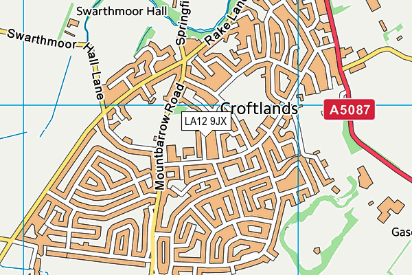 LA12 9JX map - OS VectorMap District (Ordnance Survey) LA12 9JX map - OS VectorMap District (Ordnance Survey)