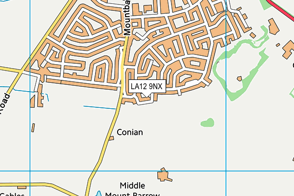 LA12 9NX map - OS VectorMap District (Ordnance Survey) LA12 9NX map - OS VectorMap District (Ordnance Survey)