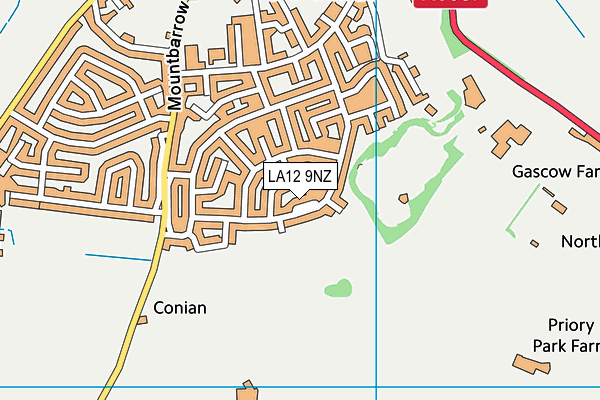 LA12 9NZ map - OS VectorMap District (Ordnance Survey) LA12 9NZ map - OS VectorMap District (Ordnance Survey)