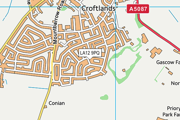 LA12 9PQ map - OS VectorMap District (Ordnance Survey)