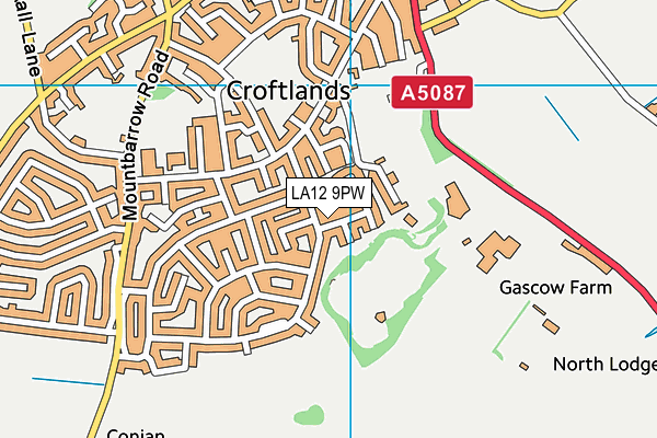 LA12 9PW map - OS VectorMap District (Ordnance Survey)