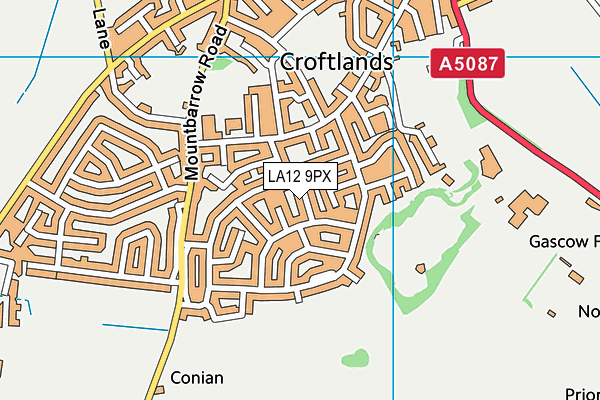 LA12 9PX map - OS VectorMap District (Ordnance Survey) LA12 9PX map - OS VectorMap District (Ordnance Survey)
