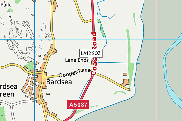 LA12 9QZ map - OS VectorMap District (Ordnance Survey)
