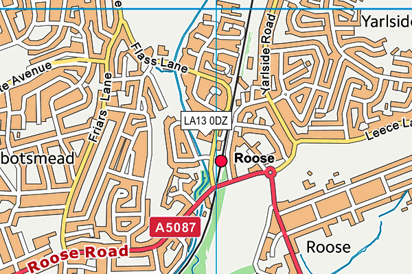 LA13 0DZ map - OS VectorMap District (Ordnance Survey) LA13 0DZ map - OS VectorMap District (Ordnance Survey)