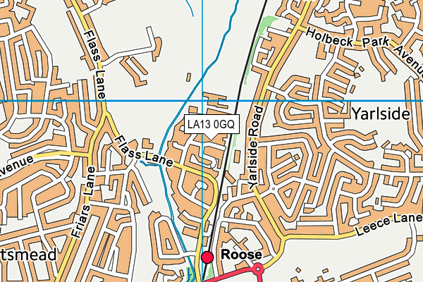 LA13 0GQ map - OS VectorMap District (Ordnance Survey)