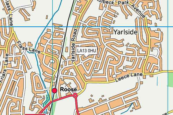 LA13 0HU map - OS VectorMap District (Ordnance Survey)