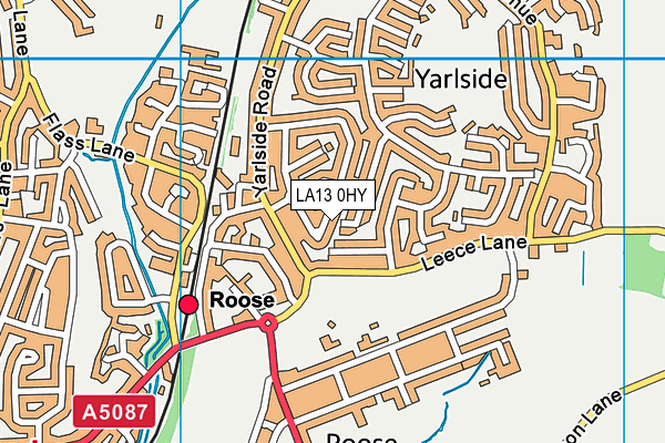 LA13 0HY map - OS VectorMap District (Ordnance Survey)