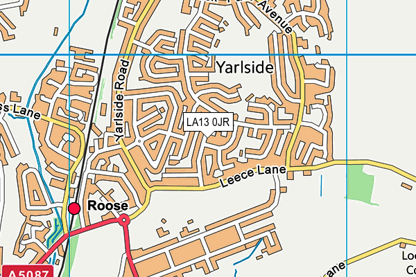 LA13 0JR map - OS VectorMap District (Ordnance Survey) LA13 0JR map - OS VectorMap District (Ordnance Survey)
