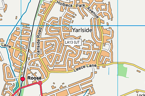 LA13 0JT map - OS VectorMap District (Ordnance Survey) LA13 0JT map - OS VectorMap District (Ordnance Survey)
