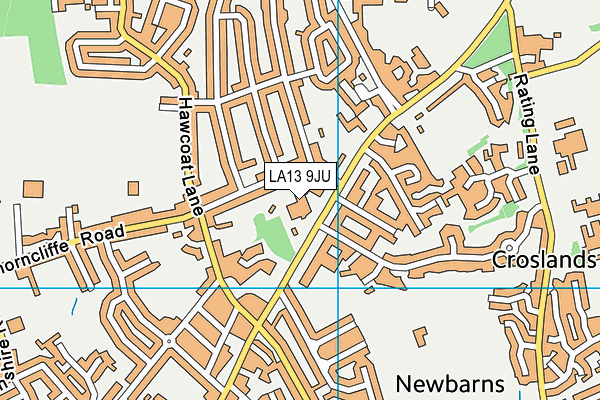 LA13 9JU map - OS VectorMap District (Ordnance Survey) LA13 9JU map - OS VectorMap District (Ordnance Survey)