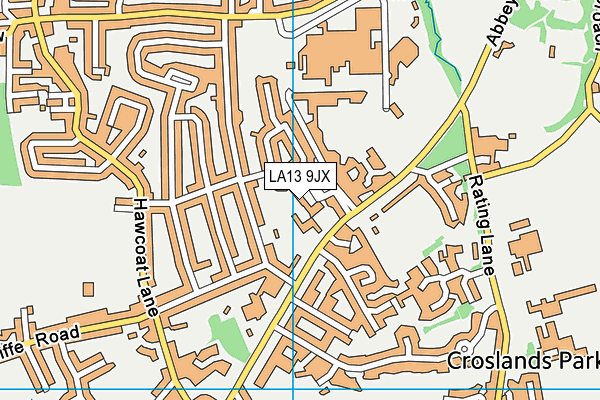 LA13 9JX map - OS VectorMap District (Ordnance Survey) LA13 9JX map - OS VectorMap District (Ordnance Survey)