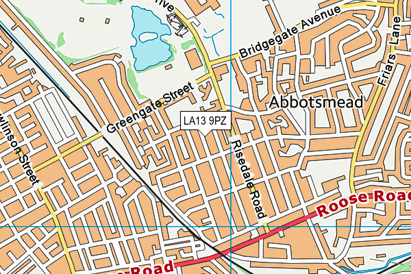 LA13 9PZ map - OS VectorMap District (Ordnance Survey) LA13 9PZ map - OS VectorMap District (Ordnance Survey)