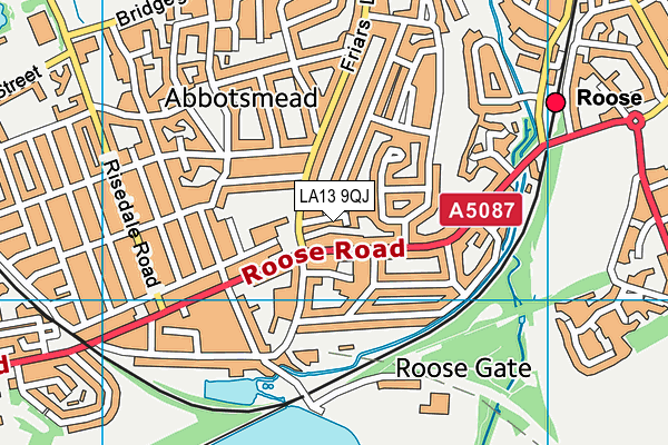 LA13 9QJ map - OS VectorMap District (Ordnance Survey) LA13 9QJ map - OS VectorMap District (Ordnance Survey)