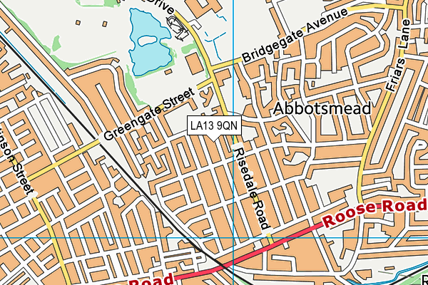 LA13 9QN map - OS VectorMap District (Ordnance Survey) LA13 9QN map - OS VectorMap District (Ordnance Survey)