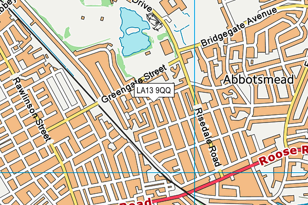 LA13 9QQ map - OS VectorMap District (Ordnance Survey) LA13 9QQ map - OS VectorMap District (Ordnance Survey)