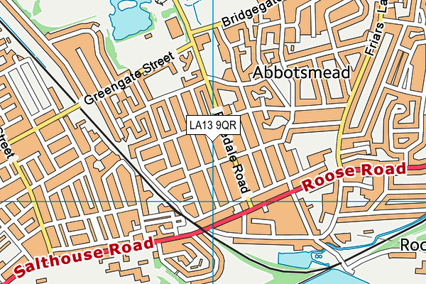 LA13 9QR map - OS VectorMap District (Ordnance Survey)