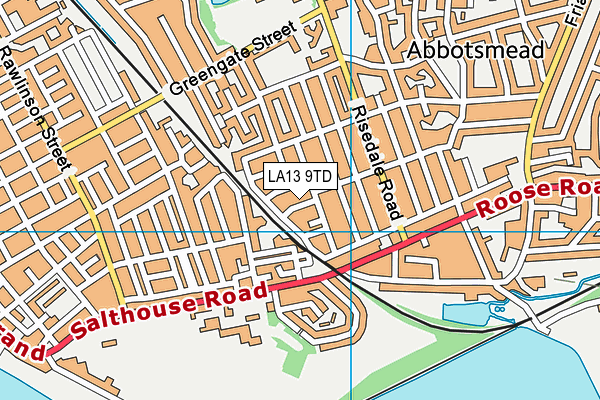 LA13 9TD map - OS VectorMap District (Ordnance Survey) LA13 9TD map - OS VectorMap District (Ordnance Survey)