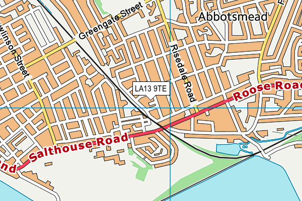 LA13 9TE map - OS VectorMap District (Ordnance Survey) LA13 9TE map - OS VectorMap District (Ordnance Survey)