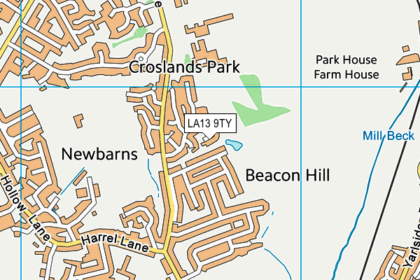 LA13 9TY map - OS VectorMap District (Ordnance Survey) LA13 9TY map - OS VectorMap District (Ordnance Survey)