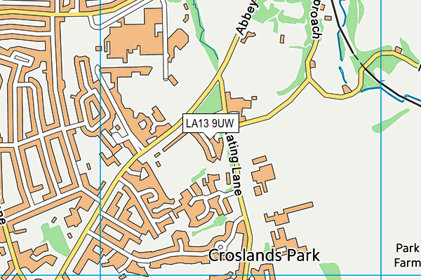 LA13 9UW map - OS VectorMap District (Ordnance Survey)
