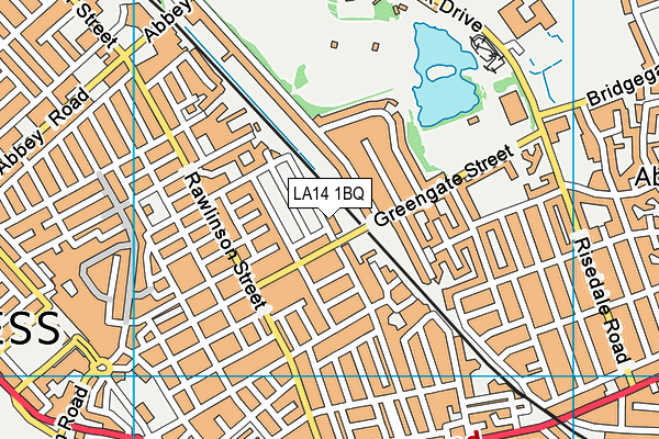 LA14 1BQ map - OS VectorMap District (Ordnance Survey) LA14 1BQ map - OS VectorMap District (Ordnance Survey)