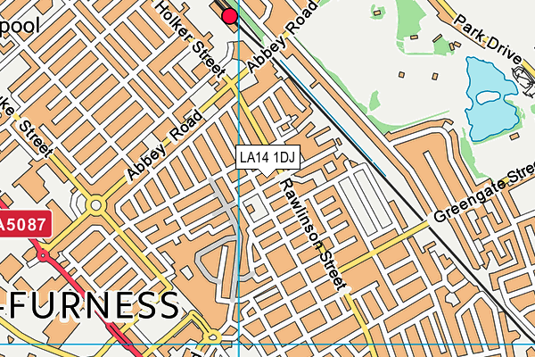 LA14 1DJ map - OS VectorMap District (Ordnance Survey) LA14 1DJ map - OS VectorMap District (Ordnance Survey)