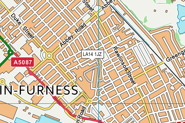 LA14 1JZ map - OS VectorMap District (Ordnance Survey) LA14 1JZ map - OS VectorMap District (Ordnance Survey)