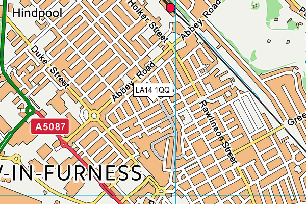 LA14 1QQ map - OS VectorMap District (Ordnance Survey) LA14 1QQ map - OS VectorMap District (Ordnance Survey)