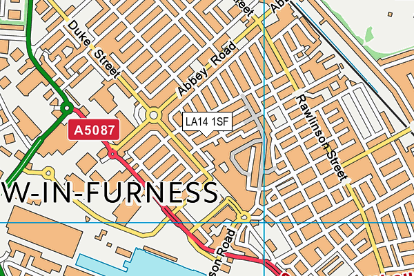 LA14 1SF map - OS VectorMap District (Ordnance Survey) LA14 1SF map - OS VectorMap District (Ordnance Survey)