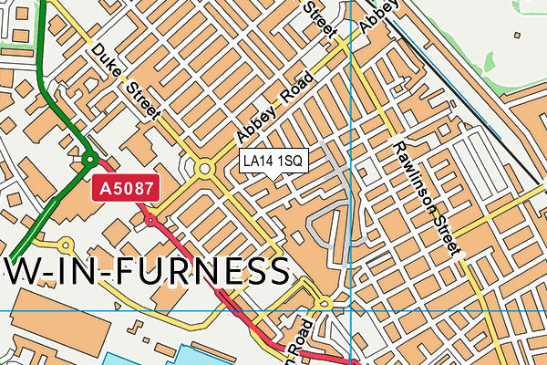 LA14 1SQ map - OS VectorMap District (Ordnance Survey) LA14 1SQ map - OS VectorMap District (Ordnance Survey)