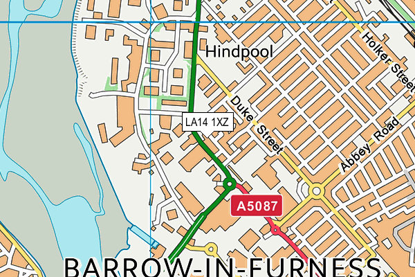 LA14 1XZ map - OS VectorMap District (Ordnance Survey) LA14 1XZ map - OS VectorMap District (Ordnance Survey)