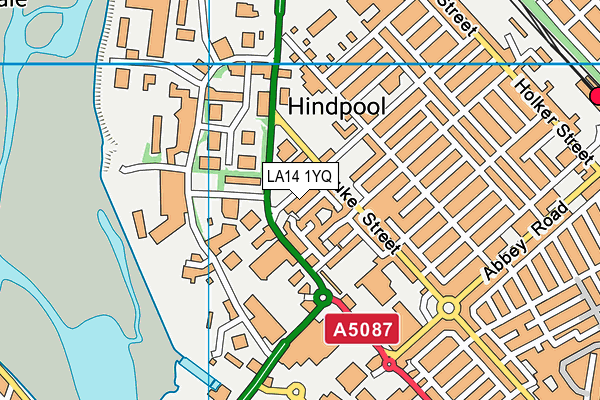 LA14 1YQ map - OS VectorMap District (Ordnance Survey) LA14 1YQ map - OS VectorMap District (Ordnance Survey)
