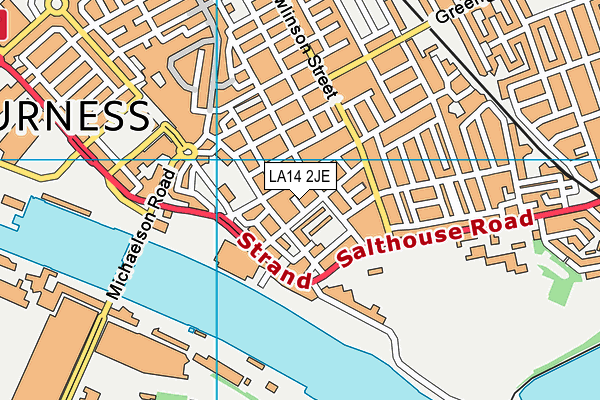 LA14 2JE map - OS VectorMap District (Ordnance Survey)