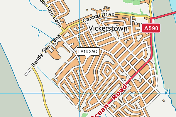 LA14 3AQ map - OS VectorMap District (Ordnance Survey) LA14 3AQ map - OS VectorMap District (Ordnance Survey)