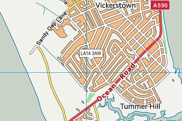 LA14 3AW map - OS VectorMap District (Ordnance Survey) LA14 3AW map - OS VectorMap District (Ordnance Survey)