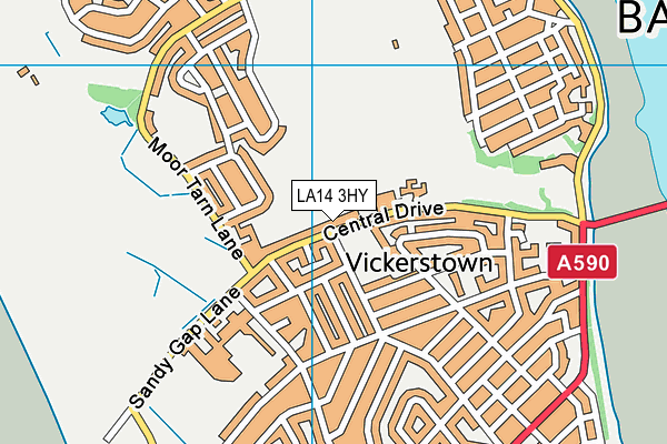 LA14 3HY map - OS VectorMap District (Ordnance Survey) LA14 3HY map - OS VectorMap District (Ordnance Survey)