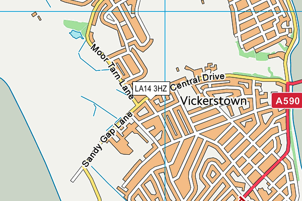 LA14 3HZ map - OS VectorMap District (Ordnance Survey) LA14 3HZ map - OS VectorMap District (Ordnance Survey)